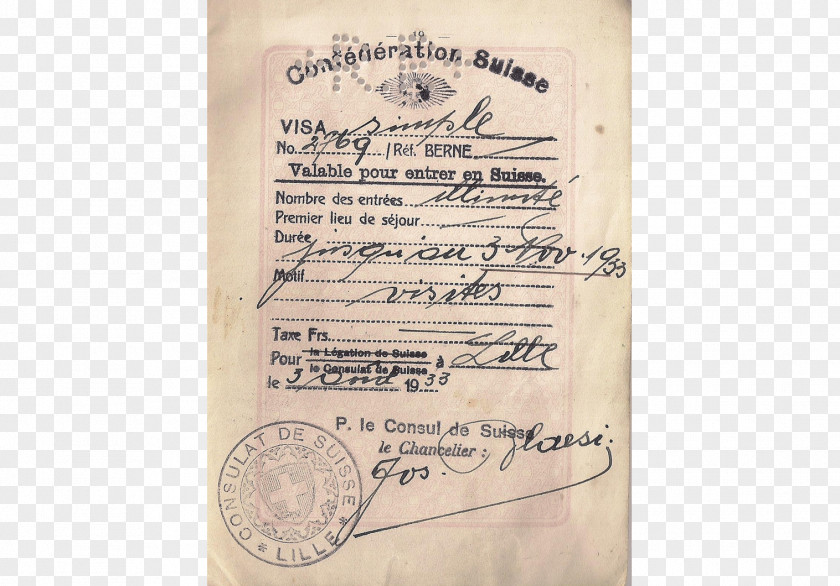 Passport United States Travel Visa 1930s PNG