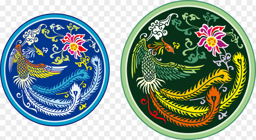 Phoenix Icon Vector Material Chinese Dragon Fenghuang Cdr Pattern PNG