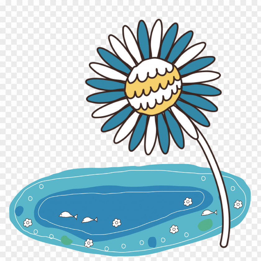 Beautiful Flowers Blue Color Vector Graphics Flower PNG