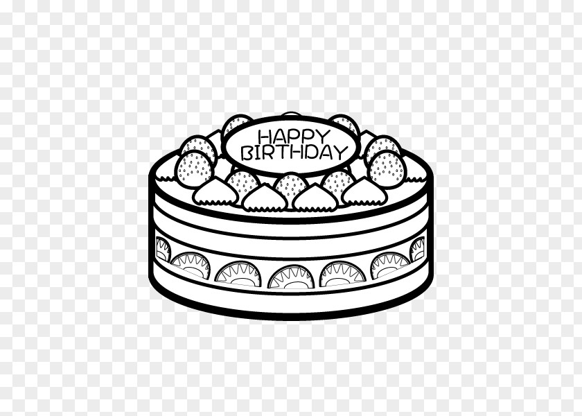Birthday Cake Black And White Cupcake Coloring Book PNG
