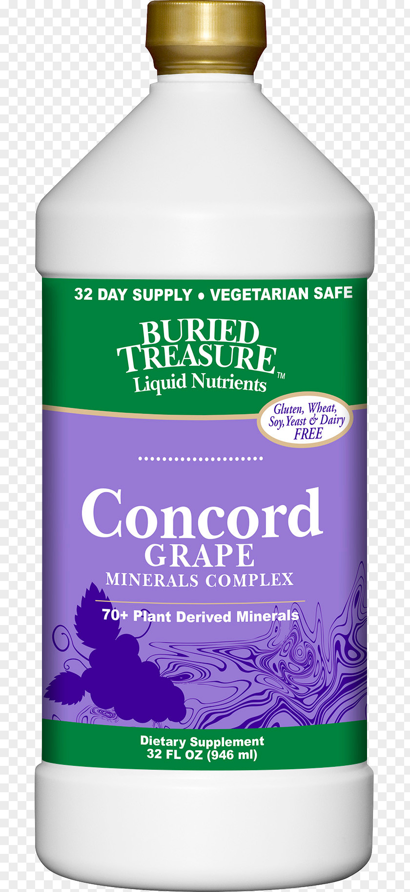 Buried Treasure Concord Grape 70 Plus Plant Derived Minerals Liquid Dietary Supplement PNG