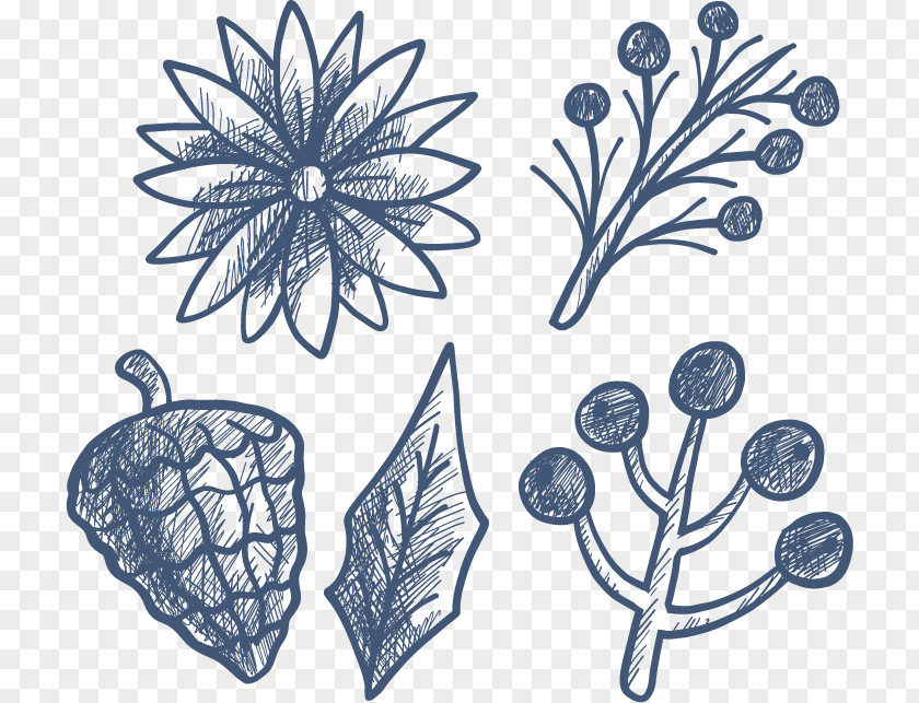 Hand-painted Flowers In Winter Drawing Icon PNG