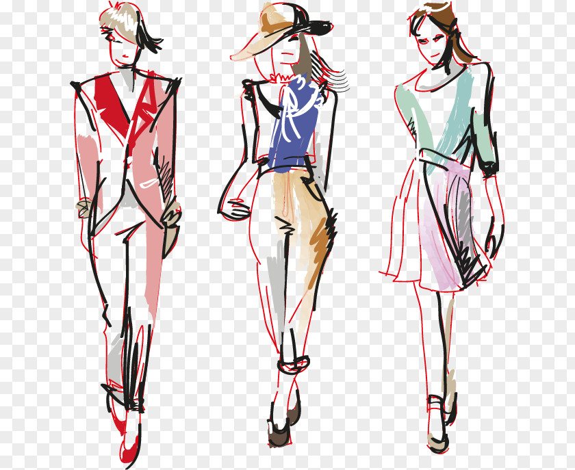 Model Drawing Fashion Croquis PNG
