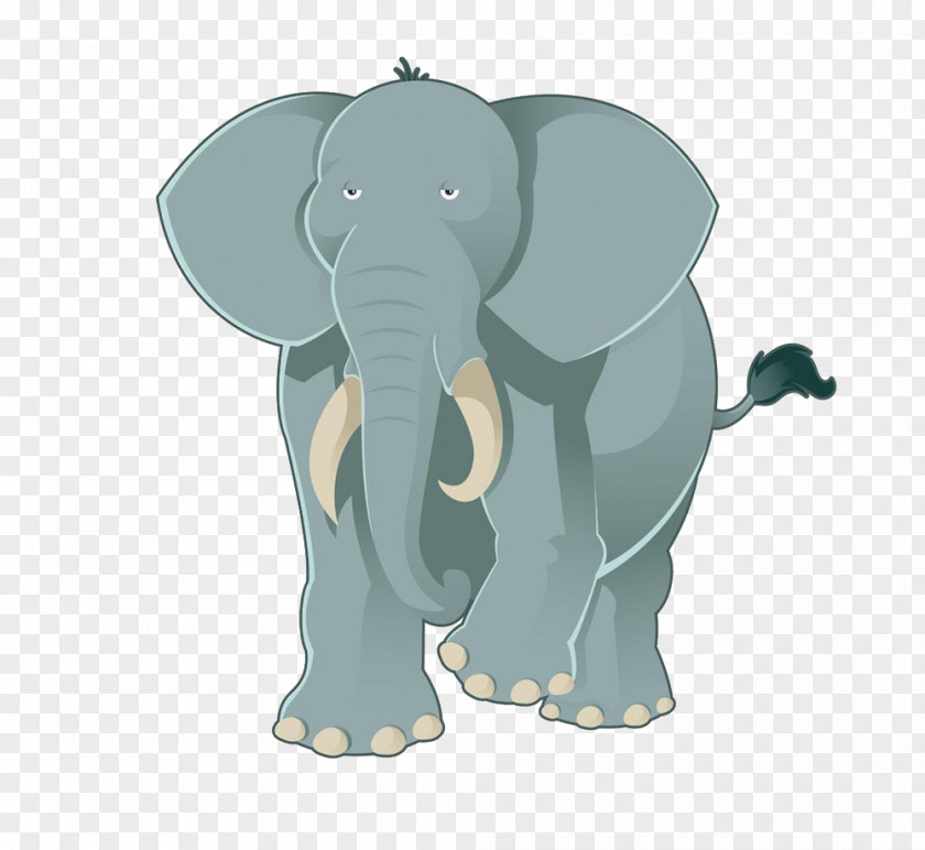 Gray Cartoon Hand Painted Elephant Drawing PNG