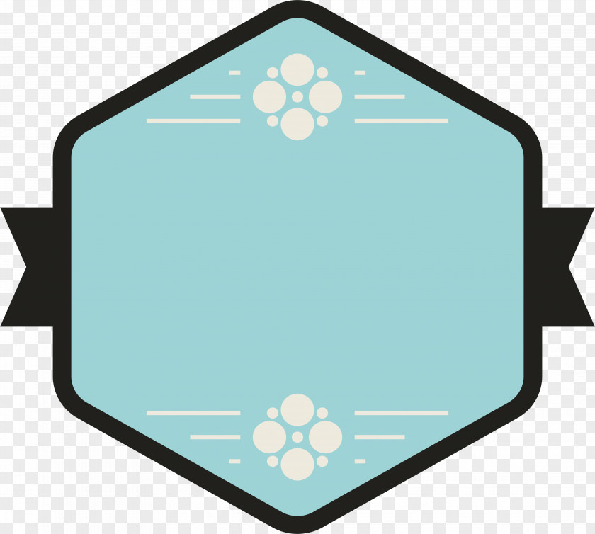 Hexagon Blue Header Box Download Sticker PNG