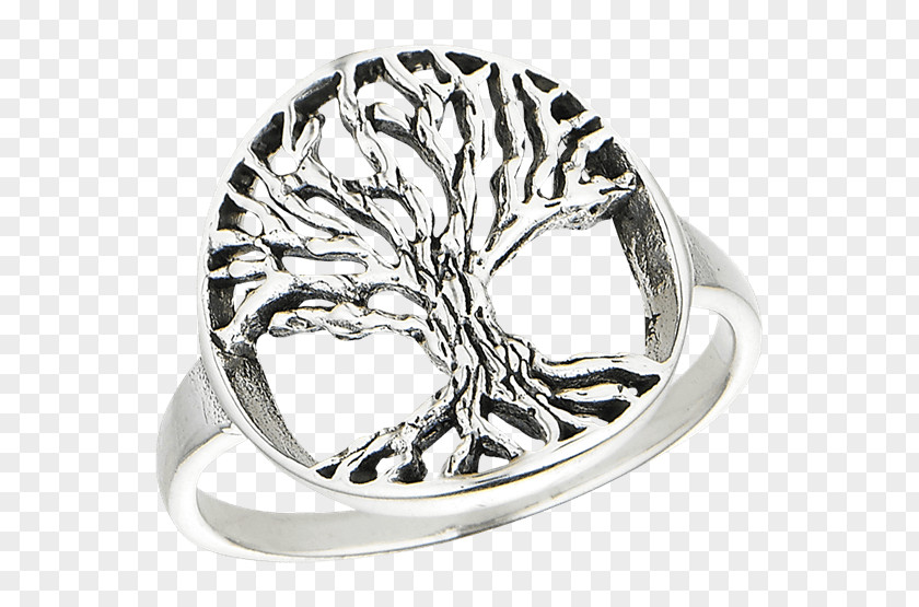 Ring Earring Sterling Silver Tree Of Life PNG