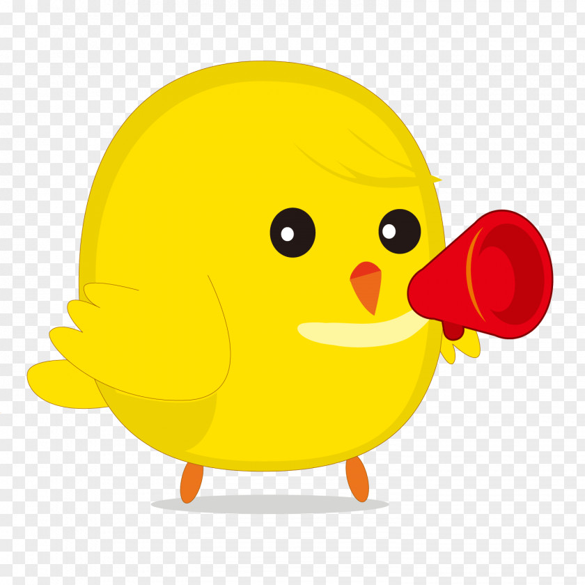 Small Yellow Chicken With Horns Clip Art PNG