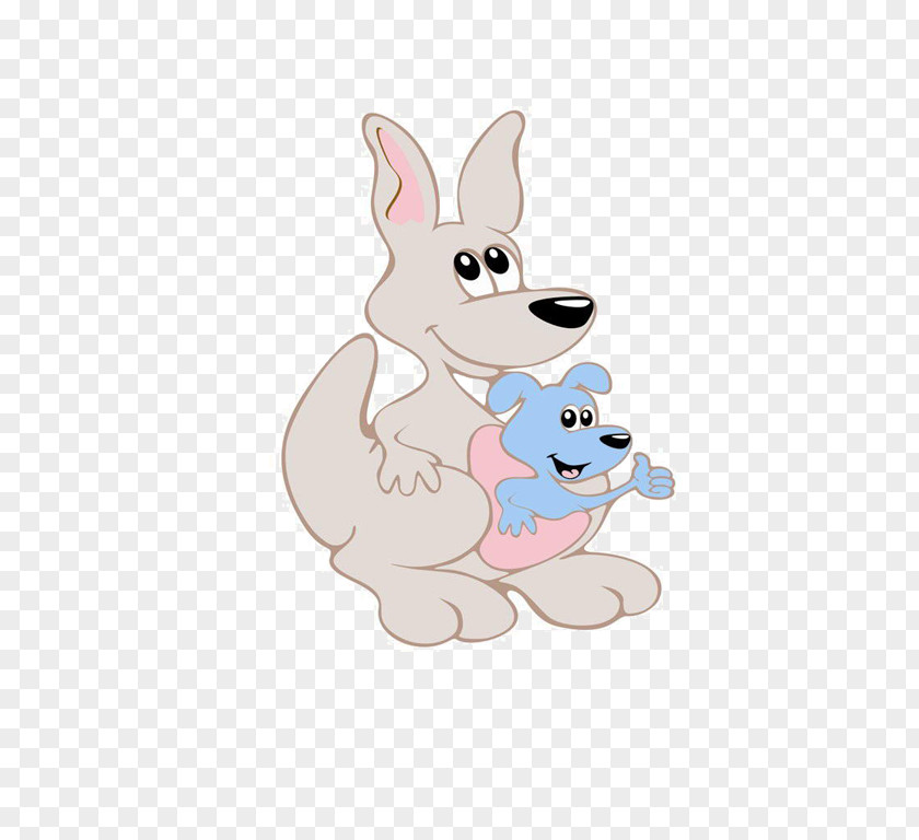 Take Care Of Small Kangaroos Domestic Rabbit Dog Cartoon Kangaroo PNG