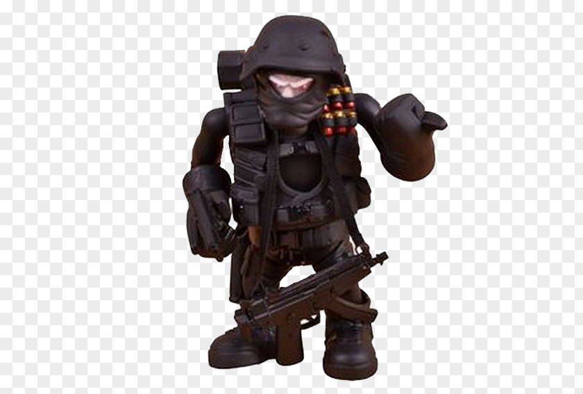 Armed Soldier Black Cartoon Pattern Animation PNG