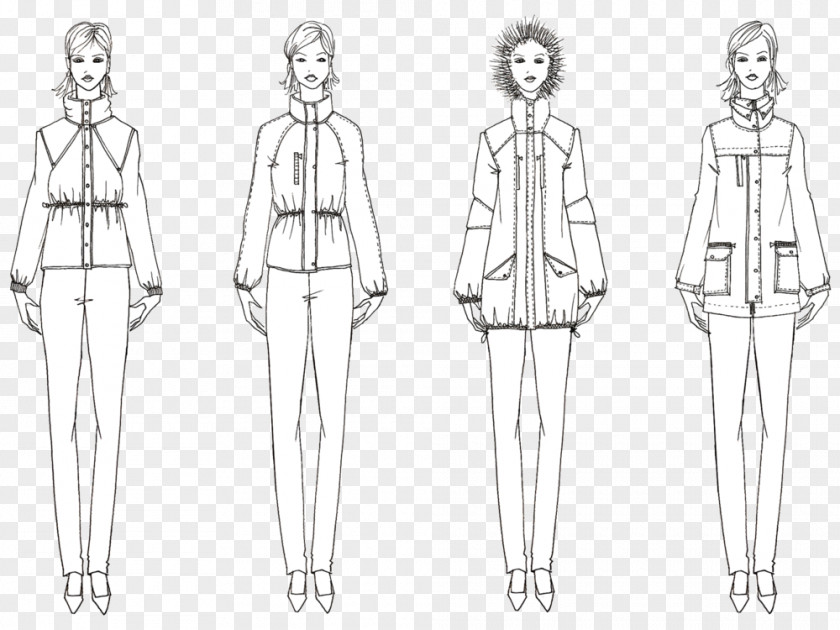 Fashion Line Drawing Clothing Design Sketch PNG
