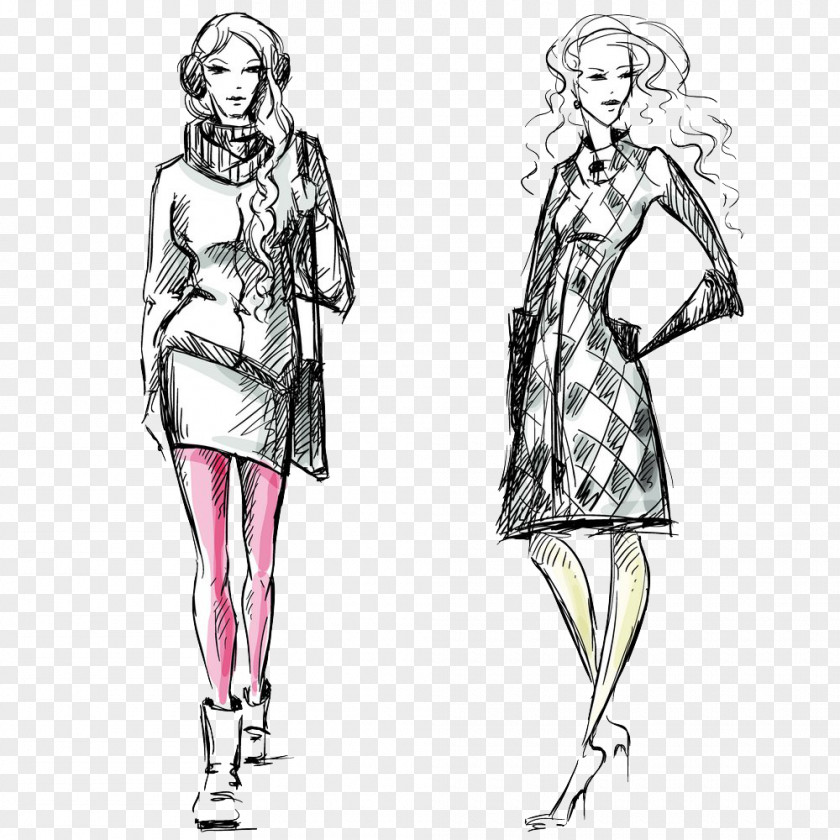 Dress Design Fashion Illustration Drawing PNG