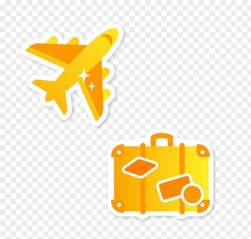 Gold Cartoon Airplane Suitcase Apple Icon Image Format Download PNG