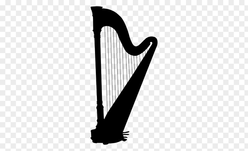 Harp Celtic Silhouette Musical Instruments PNG