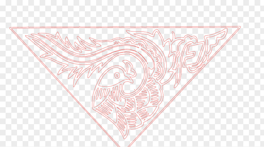 Red Phoenix Heart Pink Angle Pattern PNG