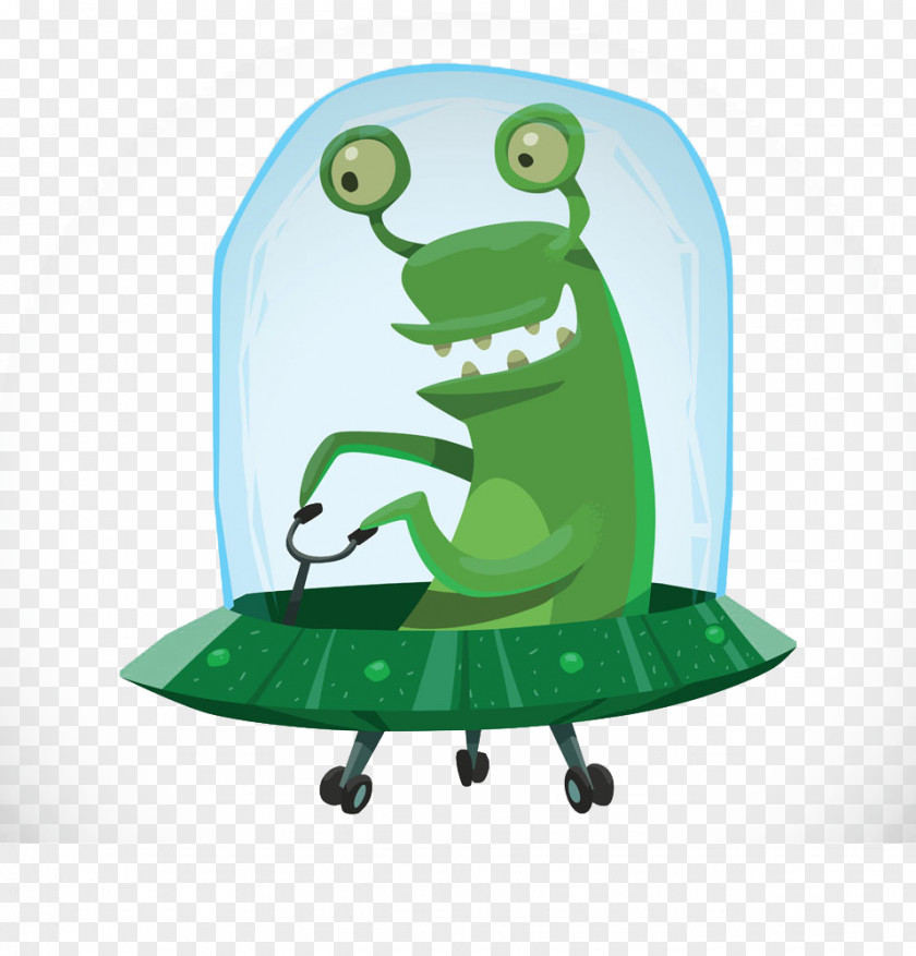 UFO Open Green Monster Extraterrestrials In Fiction Cartoon Unidentified Flying Object Illustration PNG