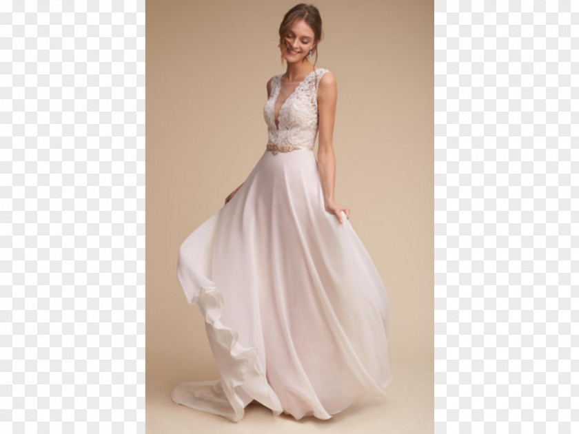 Blush Floral Wedding Dress Gown BHLDN Sleeve PNG
