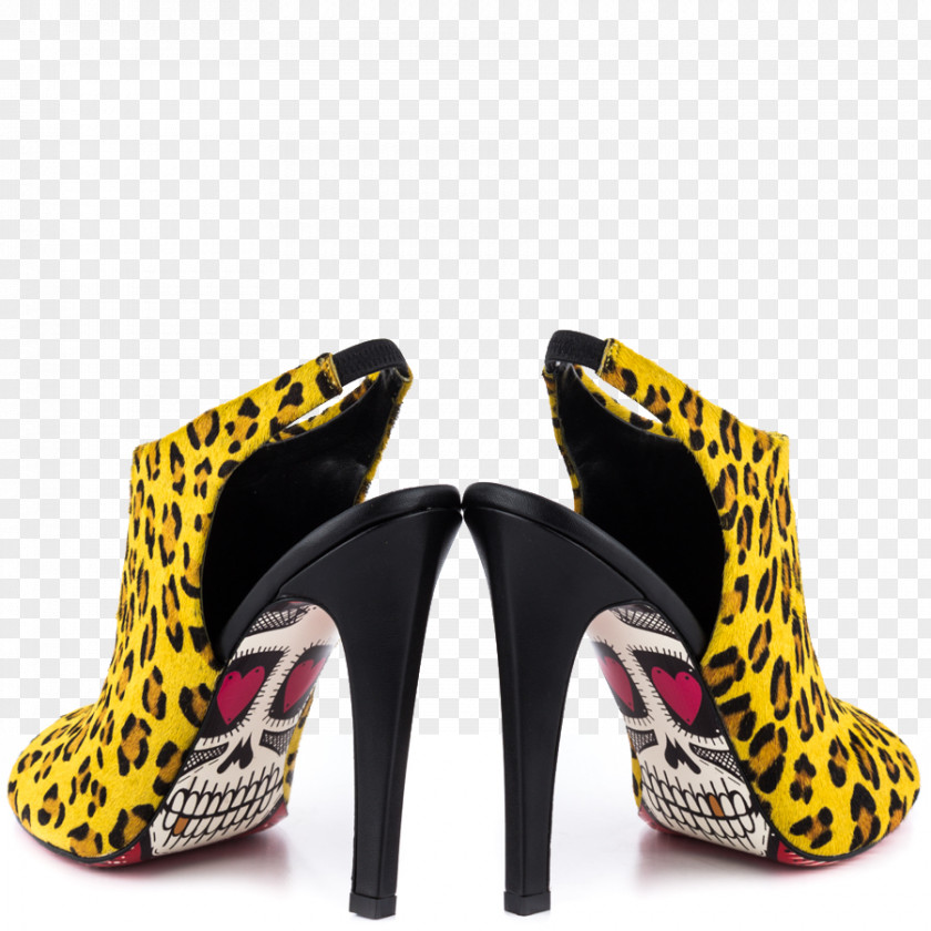 Leopard High-heeled Shoe Sandal PNG