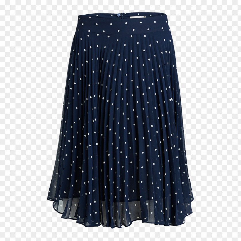 And Pleated Skirt Polka Dot Cobalt Blue Waist Dress PNG