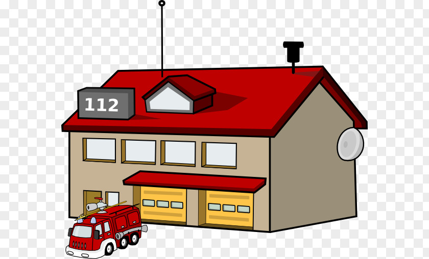 Cartoon Firehouse Fire Station Department Clip Art PNG