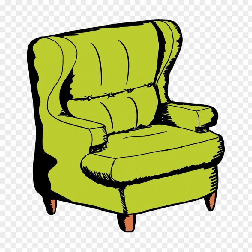 Cartoon Hand Painted Sofa Couch Chair Drawing PNG