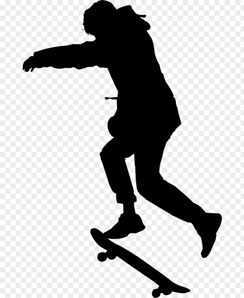 M Clip Art Knee Silhouette Skateboard Black & White PNG