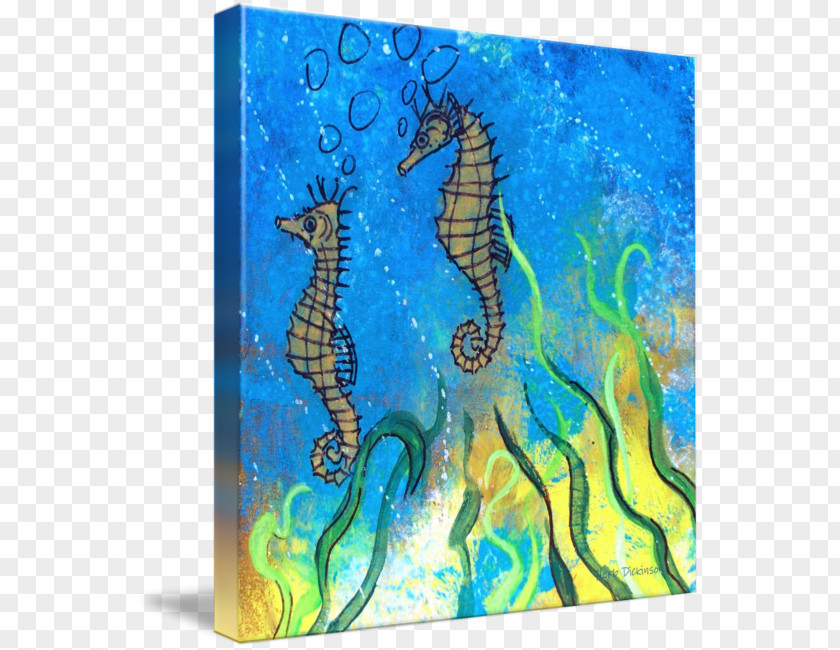 Seahorse Gallery Wrap Canvas Marine Biology PNG