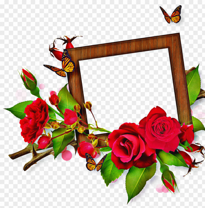 Twig Rose Family Background Design Frame PNG