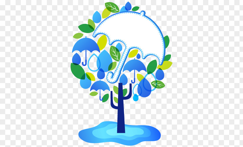 Umbrella Tree Cartoon Clip Art PNG