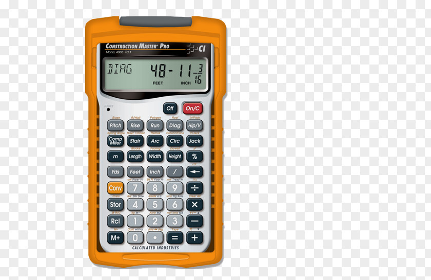Calculator Calculated Industries Construction Master Pro 4065 Scientific Building Architectural Engineering PNG