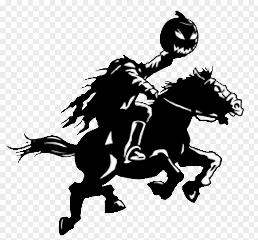 Headless Horseman The Legend Of Sleepy Hollow Pursuing Ichabod Crane Clip Art PNG