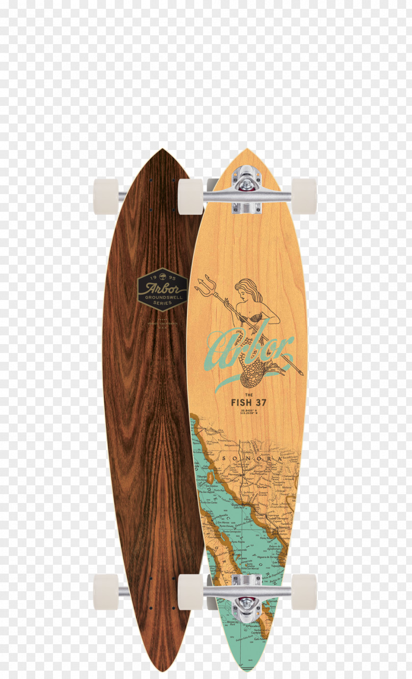 Skateboard Arbor Axis Walnut Longboard Complete Bamboo Fish Koa PNG
