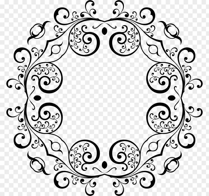 Stylish Circle Floral Design PNG