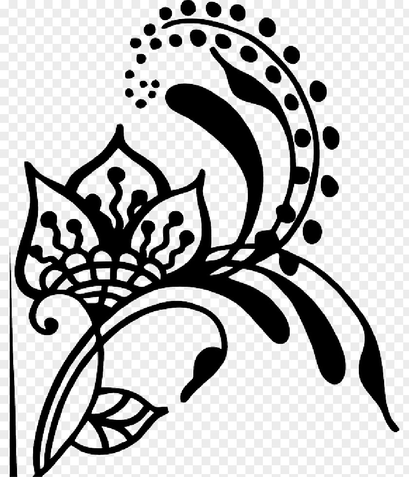Flower And Vines Clip Art Mehndi Henna Image Drawing PNG