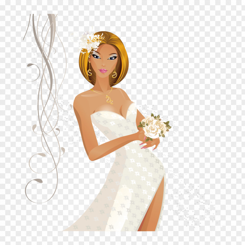 Beautiful Bride Bridegroom Wedding Dress PNG