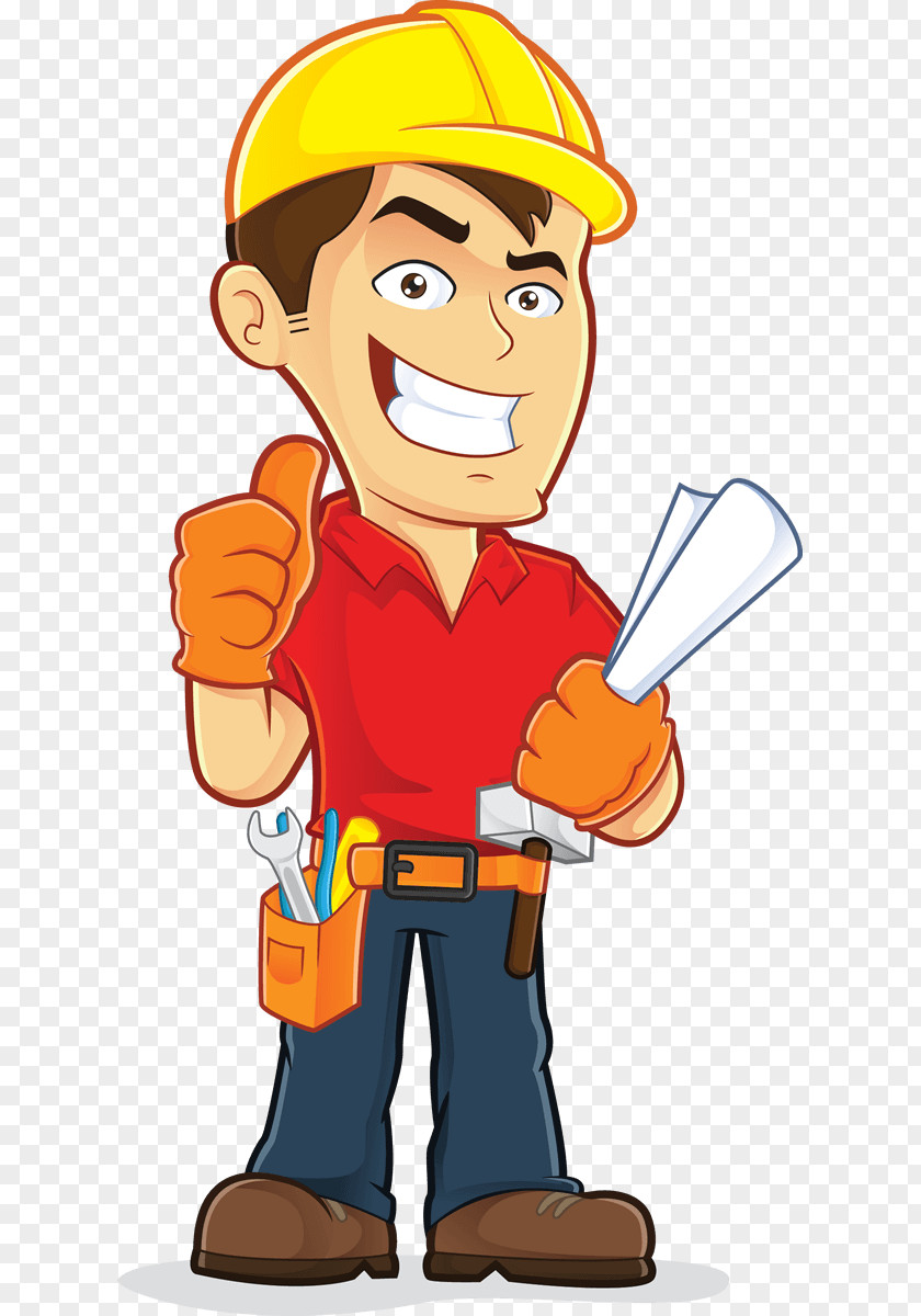 Cartoon Worker One Stop Handyman Services Plumbing Clip Art PNG