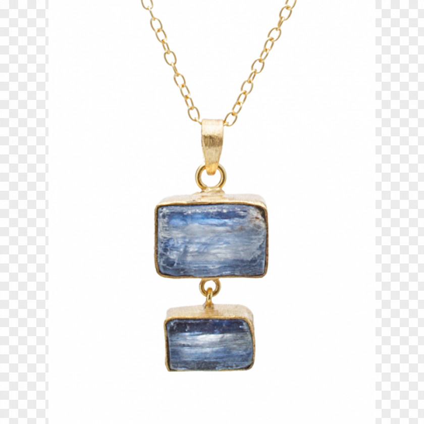 Necklace Locket Kyanite Cobalt Blue PNG