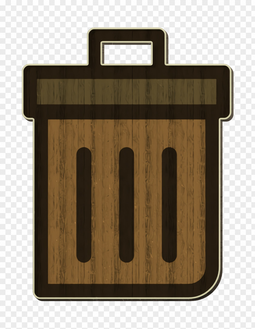 Rectangle Wood Garbage Can Icon General Office PNG