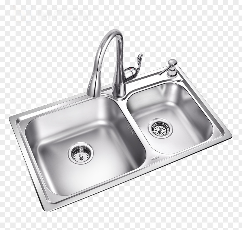 Stainless Steel Kitchen Vegetables Basin Sink Packages Thicken Tap Moen Shower PNG