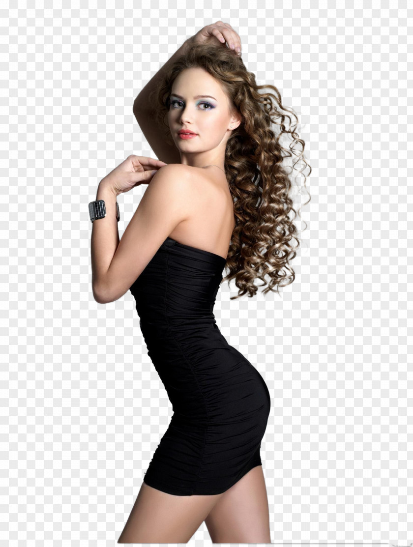 Curly Woman Bijin Long Hair Hairstyle Waist PNG