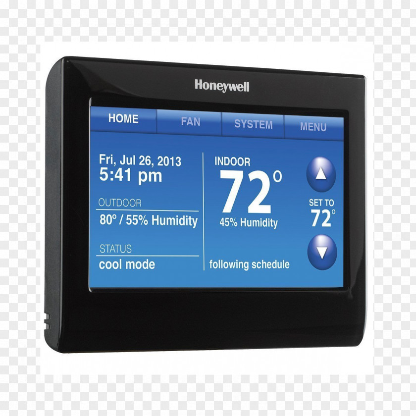 Free WiFi Zone Smart Thermostat Programmable Honeywell 9000 Wi-Fi RTH9580 PNG