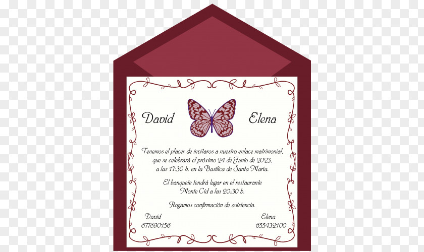 Wedding Invitation Convite Pays Marennes-Oléron Butterflies And Moths PNG