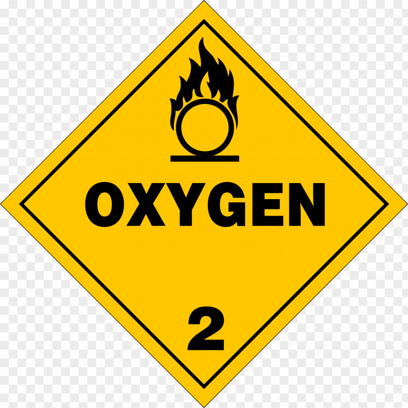 Oxygen Cliparts HAZMAT Class 2 Gases Placard Dangerous Goods PNG