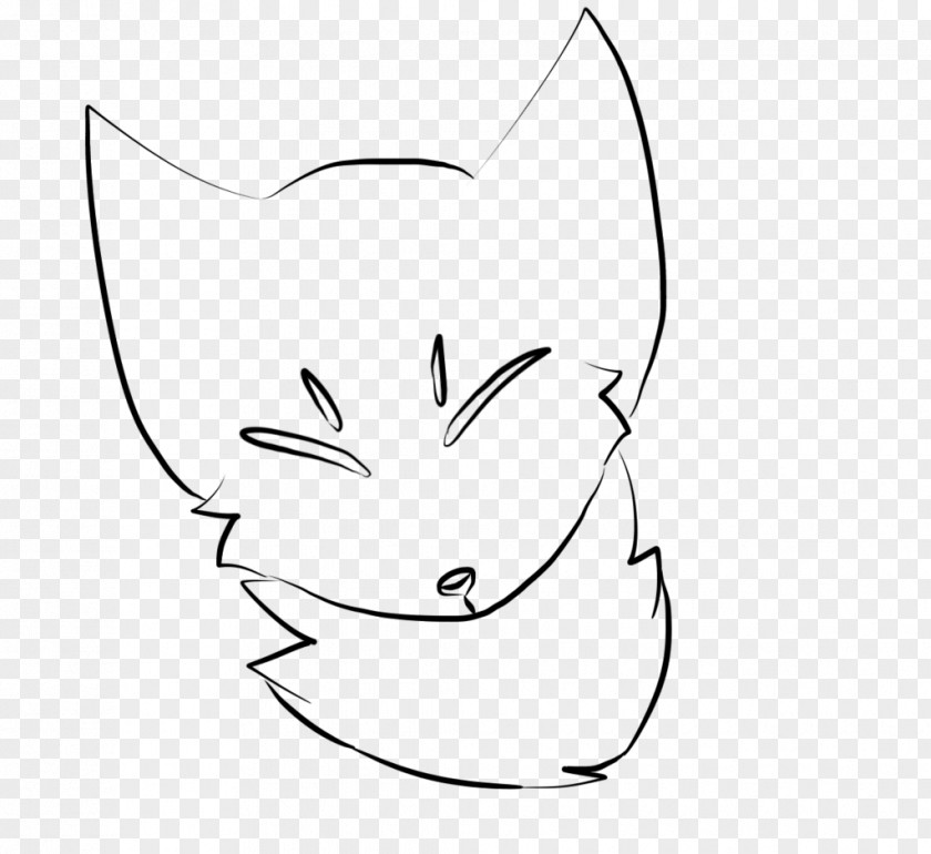 Closed Eye Whiskers Drawing Cat Line Art Clip PNG