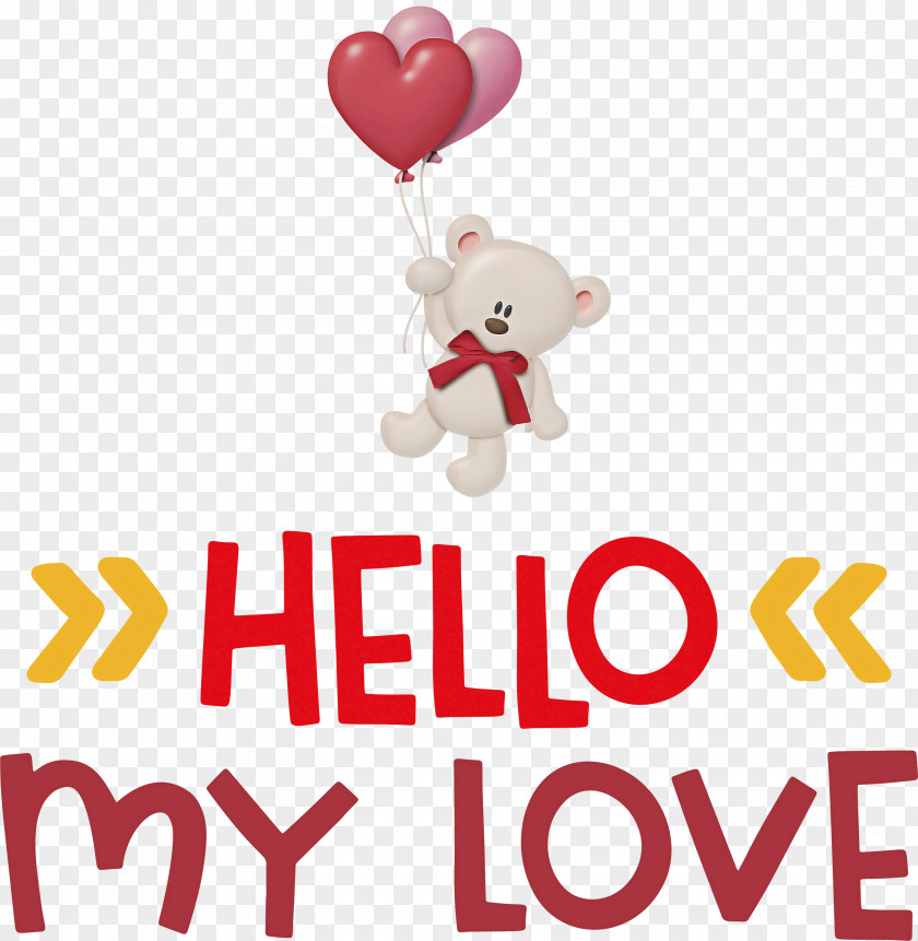 Hello My Love Valentines Day Quote PNG