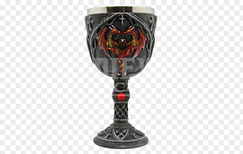 Dragon Wine Glass Chalice Wicca Fantasy PNG