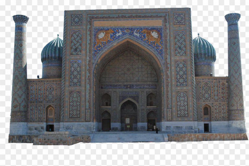Samarkand Registan Khanqah Madrasa Mosque Facade PNG