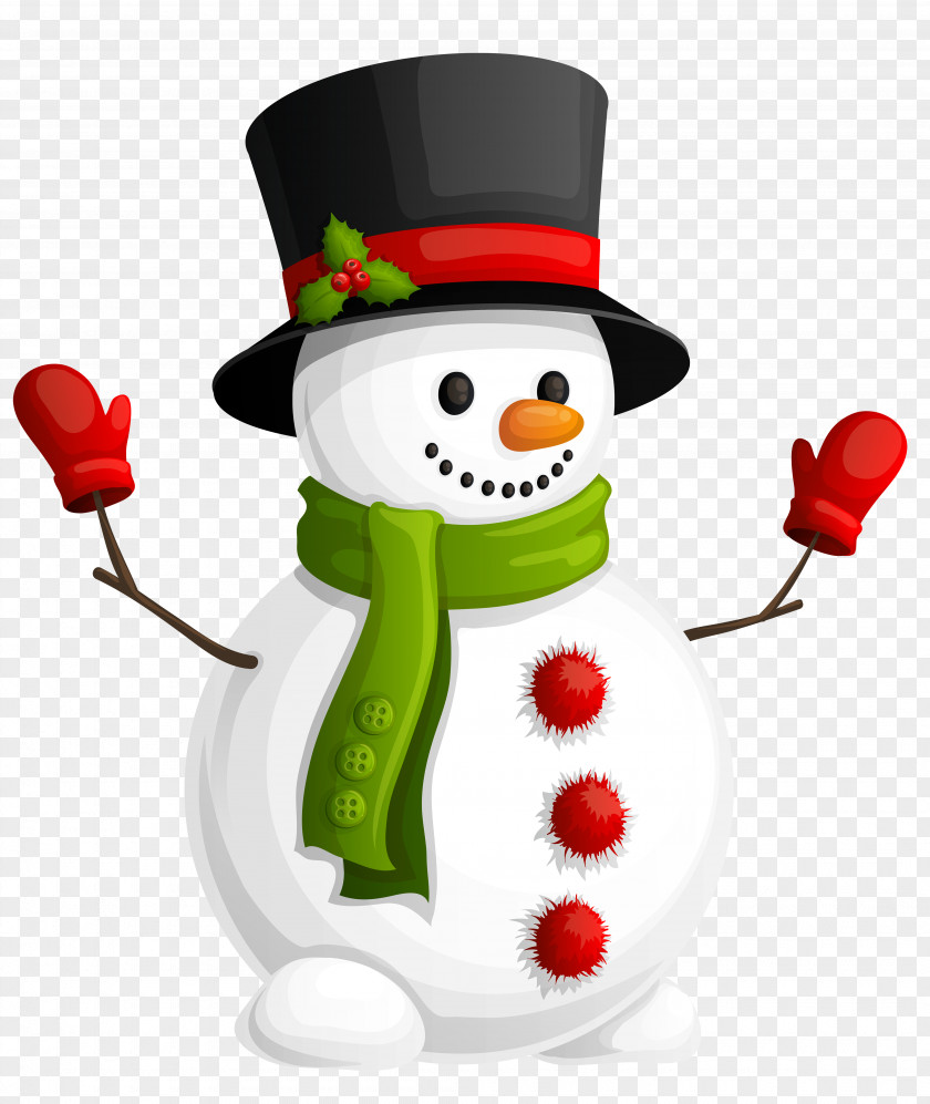 Transparent Snowman With Green Scarf Clipart Christmas Ornament Decoration PNG