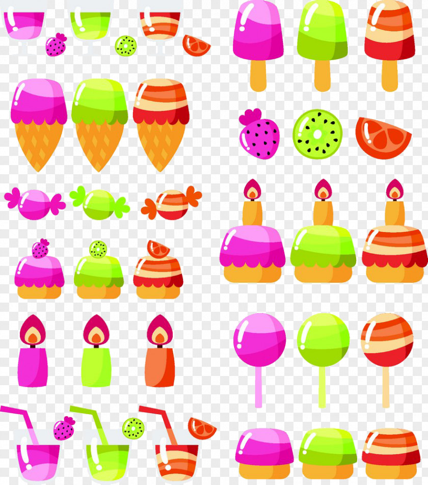 Cute Little Cake Ice Cream Lollipop Illustration PNG
