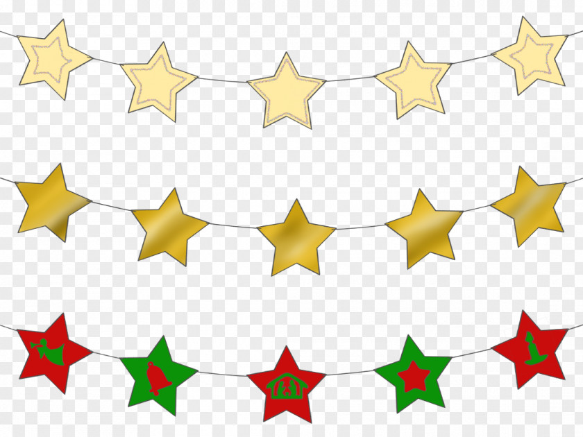 Gold Stars Bunting Clip Art PNG