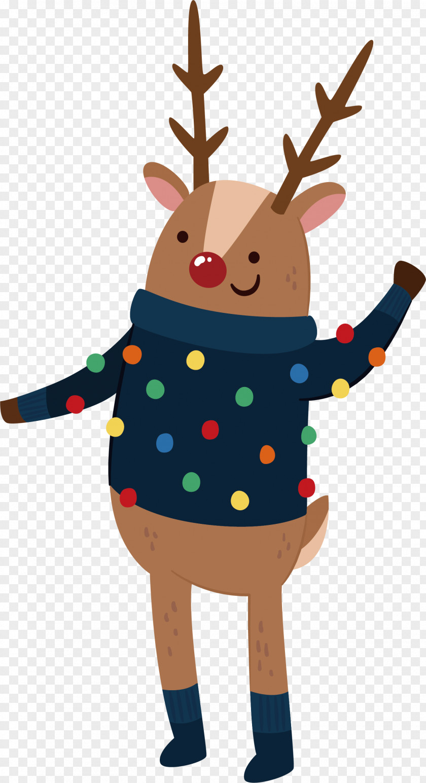 Greeting Reindeer Santa Claus Christmas PNG